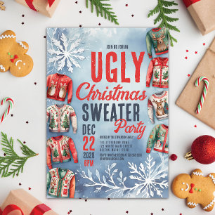 Festive Ugly Christmas Sweater Party Invitation