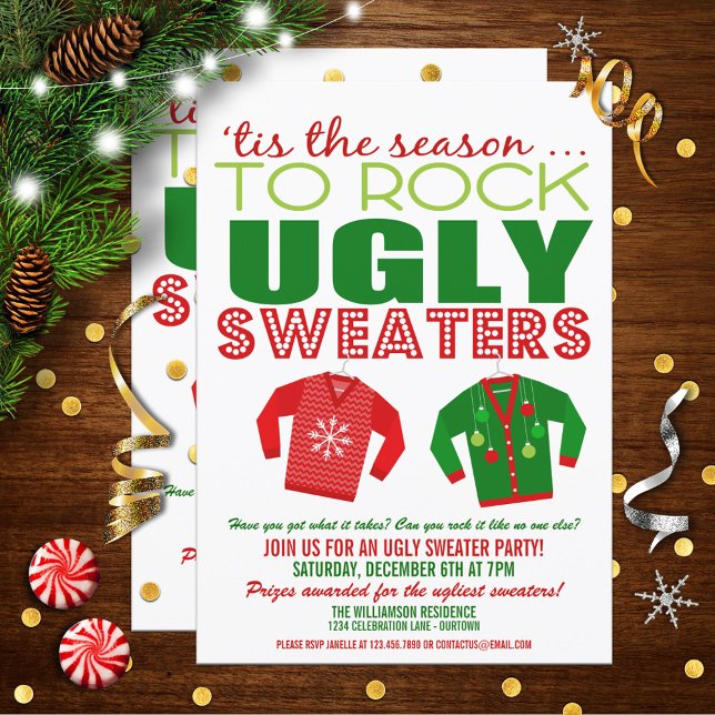 Festive Ugly Christmas Sweaters Party Invitation (Creator Uploaded)