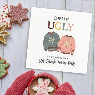 Festive Ugly Sweater Holiday Party Christmas Napkin
