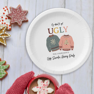 Festive Ugly Sweater Holiday Party Christmas Paper Plate