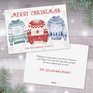 Festive Ugly Sweater Merry Christmas Holiday Card