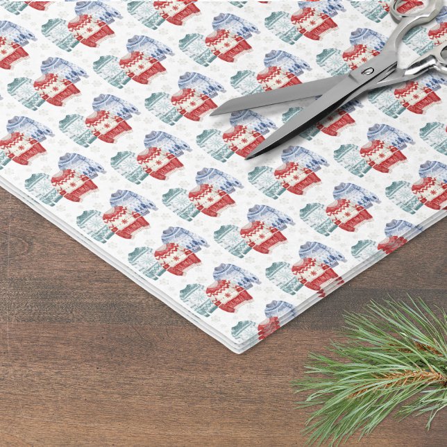 Festive Ugly Sweater Pattern Christmas Tissue Paper (Festive Ugly Sweater Pattern Christmas Tissue Paper )