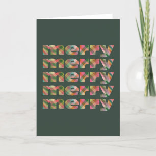 Festive Unique Red Green Plaid Merry Christmas  Holiday Card