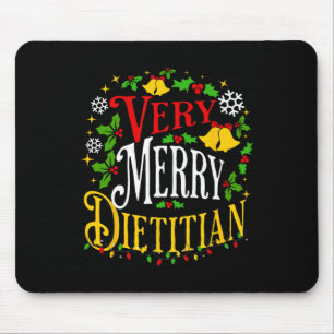 Festive Very Merry Dietician Christmas-themed Food Mouse Pad
