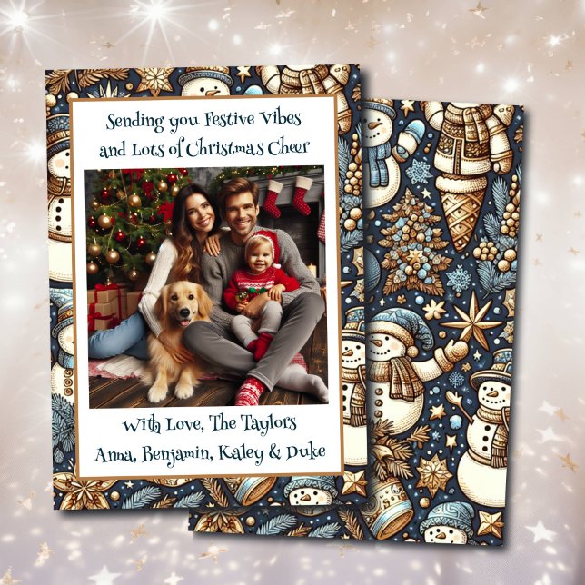 Festive Vibes and Christmas Cheer Family Photo Holiday Card (Creator Uploaded)