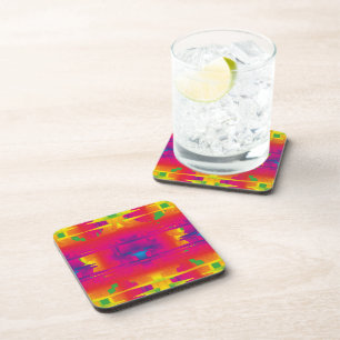 Festive Vibrant Colour Indian Pattern  Coaster