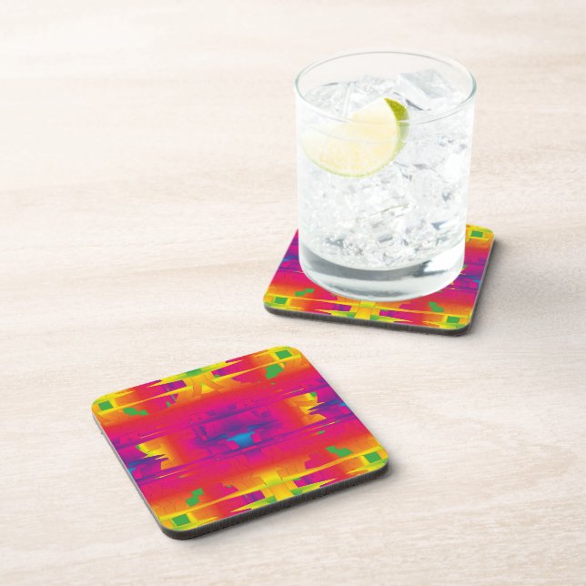 Festive Vibrant Colour Indian Pattern  Coaster (Right Side)