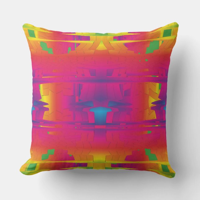 Festive Vibrant Colour Indian Pattern  Cushion (Front)