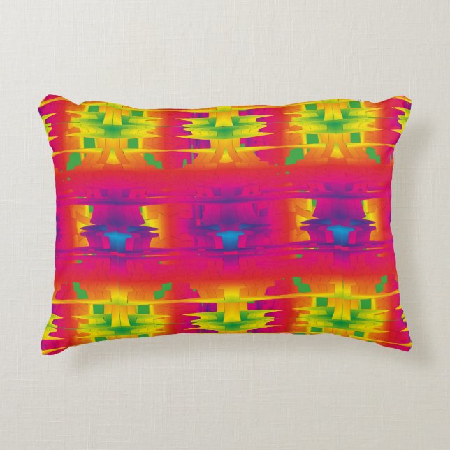 Festive Vibrant Colour Indian Pattern  Decorative Cushion (Front)