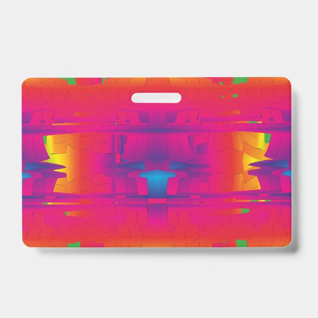 Festive Vibrant Colour Indian Pattern  ID Badge (Front)