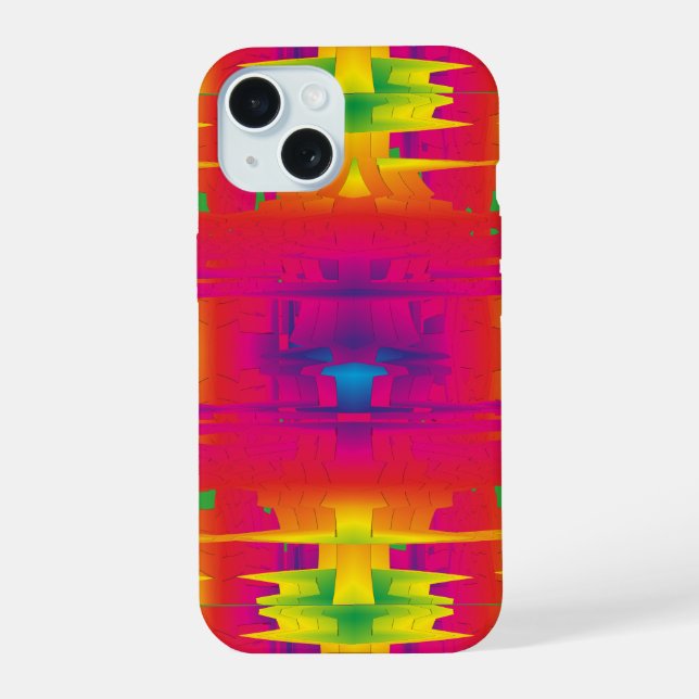 Festive Vibrant Colour Indian Pattern  iPhone 15 Case (Back)