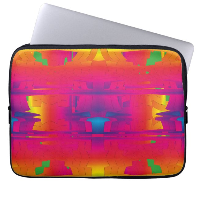 Festive Vibrant Colour Indian Pattern  Laptop Sleeve (Front)
