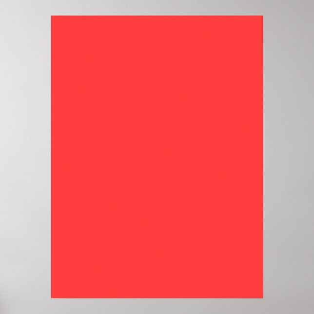 Festive Vibrant Coral Background Colour Poster (Front)