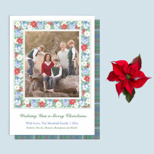 Festive Vintage Botanical Frame Merry Christmas Holiday Card