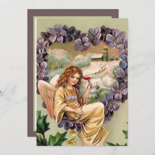 festive vintage Christmas Angel add sentiment Card