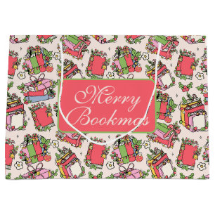 Festive Vintage Christmas Books Large Gift Bag