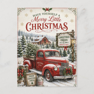 Festive Vintage Christmas Greeting Card