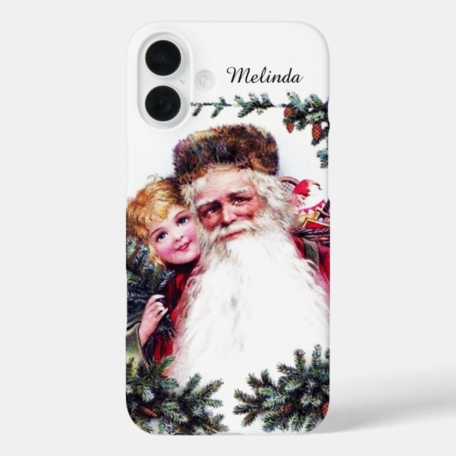 Festive Vintage Christmas Santa  Case-Mate iPhone Case (Back)