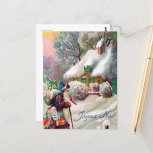 festive vintage Christmas Santa Holiday Postcard