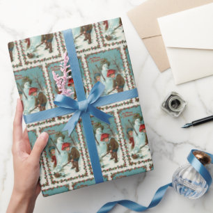 festive vintage Christmas snowman tiled Wrapping Paper