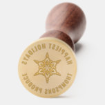 FESTIVE vintage look christmas snowflake  Wax Seal Stamp<br><div class="desc">by kat massard >>> www.simplysweetpaperie.com <<<
A cute snowflake wax seal stamp for your holiday post - personalised with a greeting and your name</div>