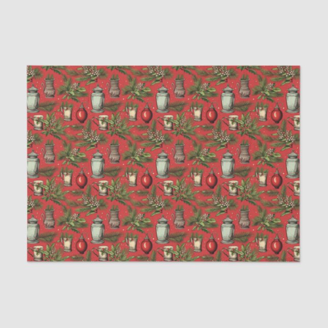 Festive vintage mixed Christmas Tissue Paper (Front)
