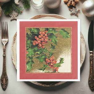 Festive Vintage Santa Claus Christmas  Napkin