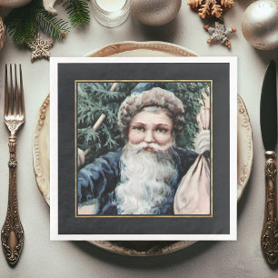 Festive Vintage Santa Claus Christmas Napkin