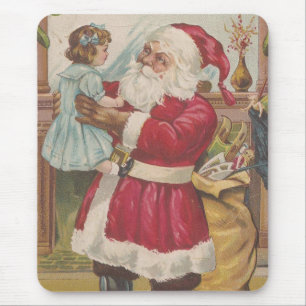 Festive Vintage Santa Mouse Pad