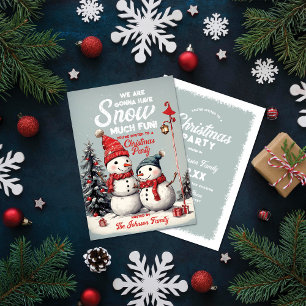 Festive Vintage Snowman Christmas Party Invitation
