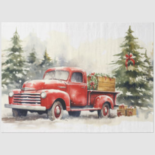 Festive Vintage Truck: Christmas Tree Farm Magic Tissue Paper