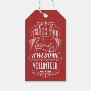 Festive Volunteer Thank You Appreciation Gift Tags