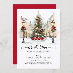 Festive Watercolor Christmas Party Invitation