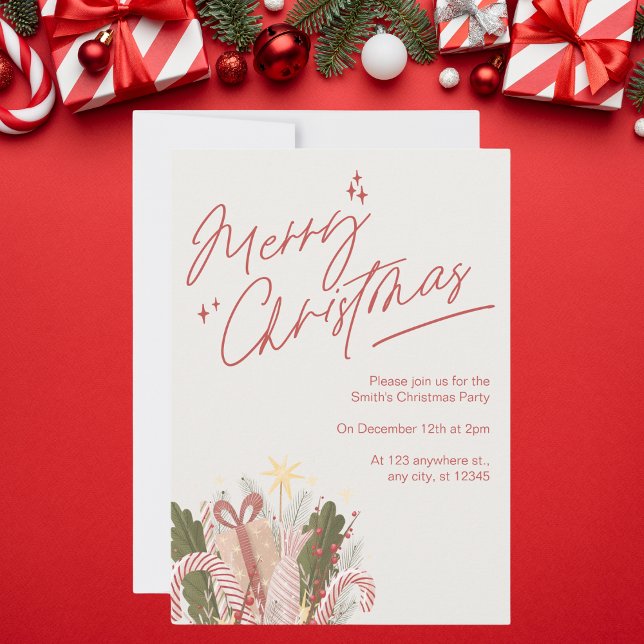 Festive Watercolor Christmas Party Invitation (Creator Uploaded)