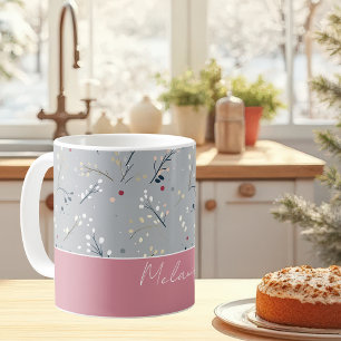 Festive Watercolor Christmas Pattern Coffee Mug