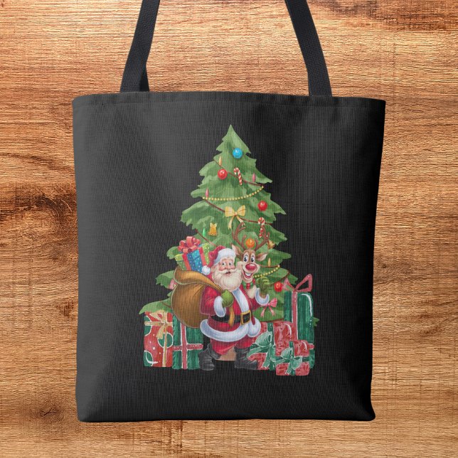 Festive Watercolor Christmas Santa Claus  Tote Bag (Creator Uploaded)