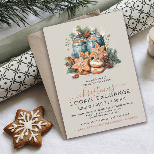 Festive Watercolor Cookie Exchange Party Invitation