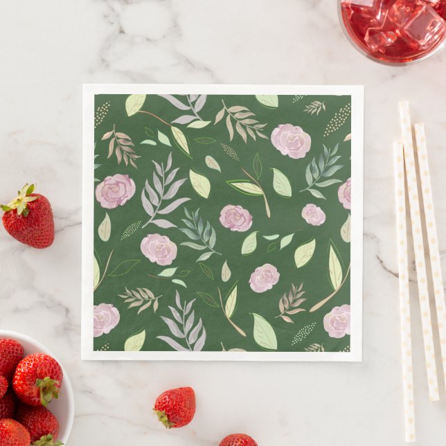 Festive Watercolor Flowers 8 Napkin (Insitu)