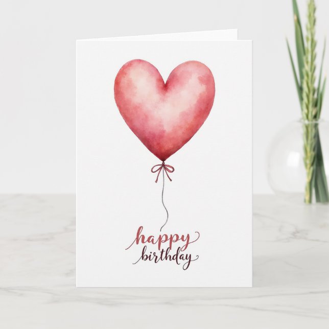 Festive Watercolor Heart Card (Front)