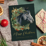 Festive Watercolor Horse Equestrian Christmas Foil Holiday Card<br><div class="desc">Celebrate the holiday season with our Custom Festive Watercolor Horse Equestrian Christmas Gold Foil Holiday Card. Whether for your family or as a corporate greeting, this exquisite card showcases a vibrant watercolor horse illustration, enhanced with shimmering gold foil accents. Personalise it with your name and custom holiday message on the...</div>