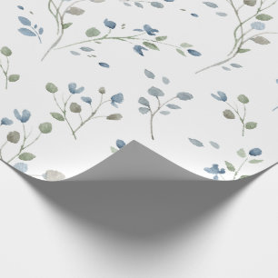 Festive Watercolor Style Leaves Wrapping Paper