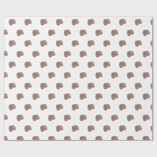 Festive watercolour pine cone wrapping paper