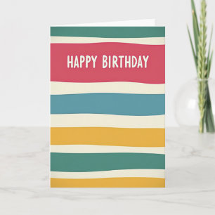 Festive Wavy Stripe Birthday Card