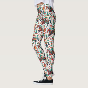 Festive Western Cowgirl Christmas Leggings