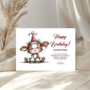 Festive whimsical animals party vibe kids greeting