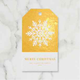 Festive Whimsical Snowflake Merry Christmas Gift Tags