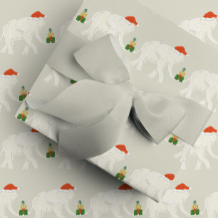 Festive White Elephant Christmas Party Illustrated Wrapping Paper