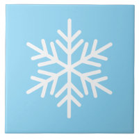 Festive White Nordic Snowflake On Light Frost Blue