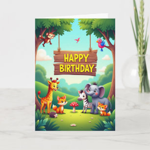 Festive Wild Animals Card