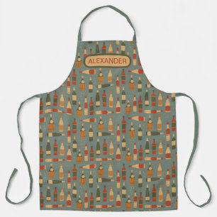 Festive Wine Bottles Personalize Apron